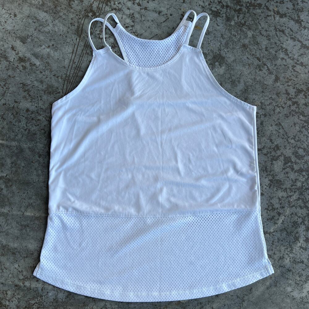 Under Armour Racerback Workout Tank Top White Mesh Ventilated Women's Medium
